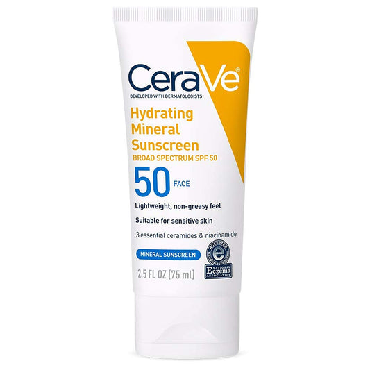 CeraVe Hydrating Mineral Sunscreen Face Spf 50 75ml